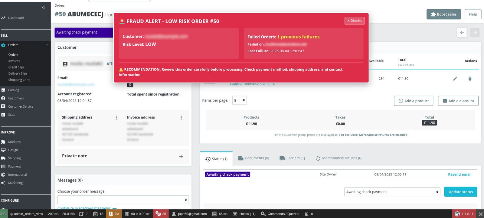 Order Fraud Detection
